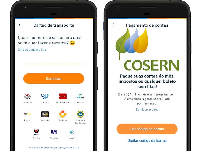 Cosern pagar contas recargapay