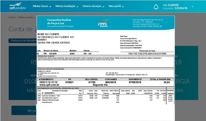Imprima sua 2 via de conta CPFL