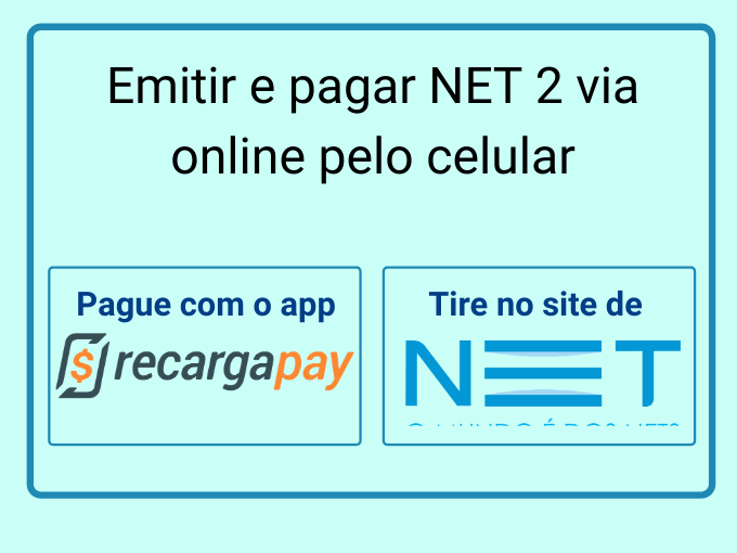 Emitir e pagar NET 2 via online pelo celular