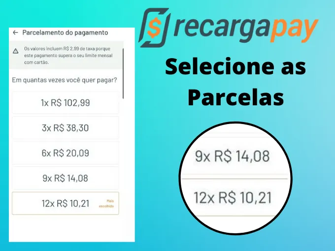 selecione a forma de pagamento (pague em até 12x)