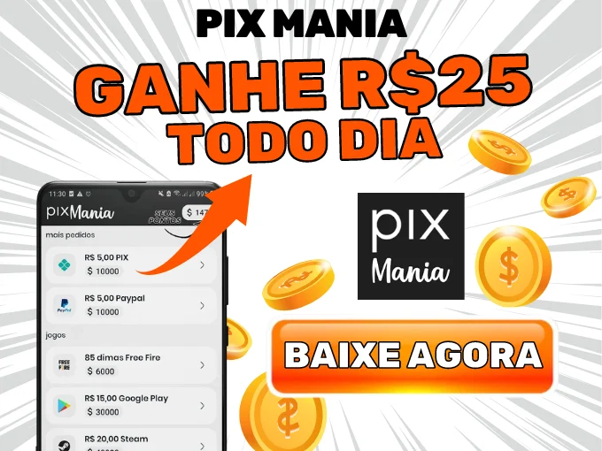 PixMania: receba R$25 no Pix todos os dias